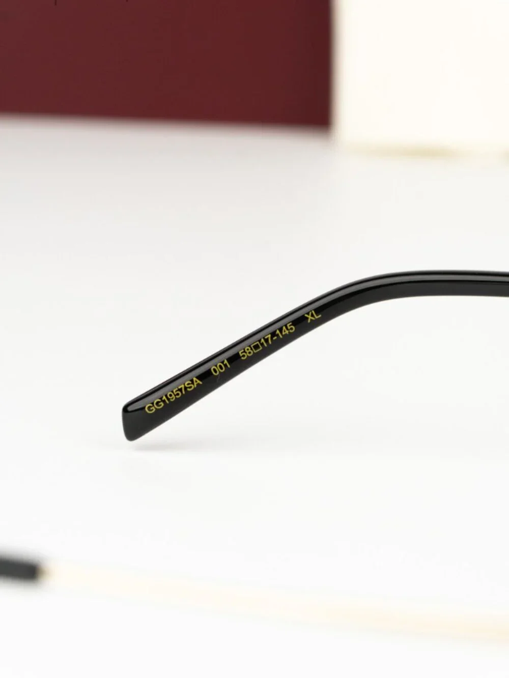 Gucci Men Sunglasses Gold Grey Rectangular GG1957SA 001 NEW AUTHENTIC